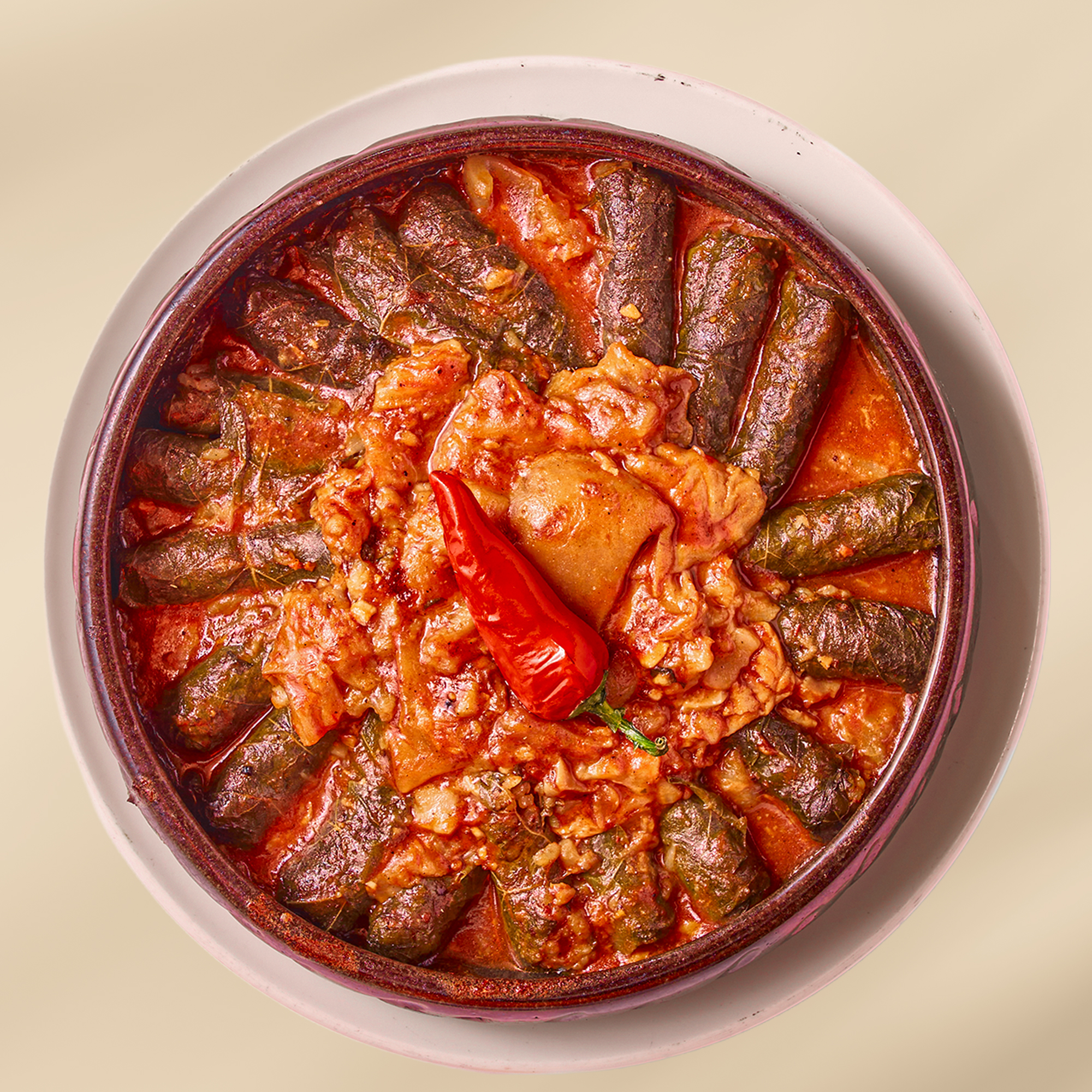 Oxtail with Wineleaves Tagen