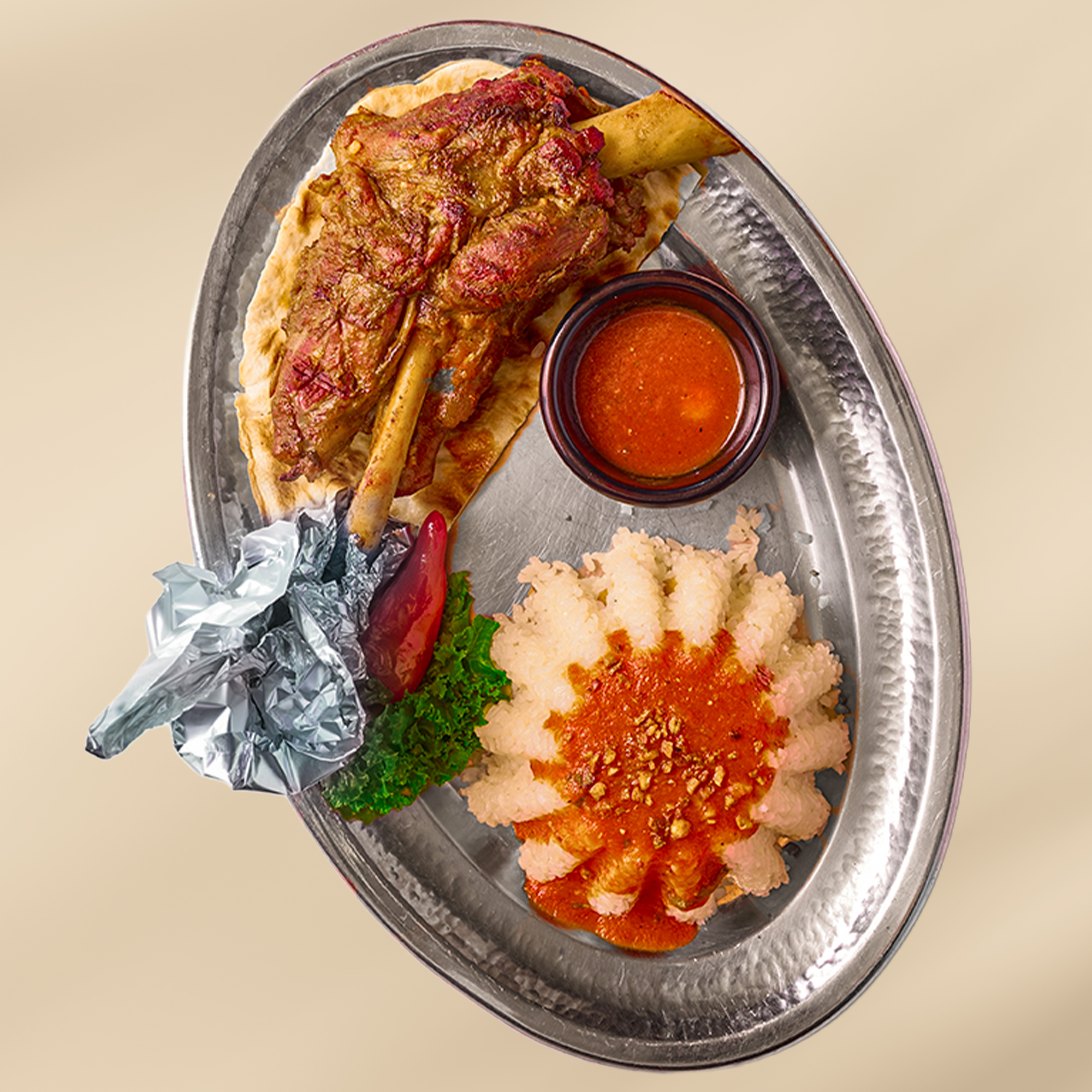 Lamb Shank with Rice Fattah